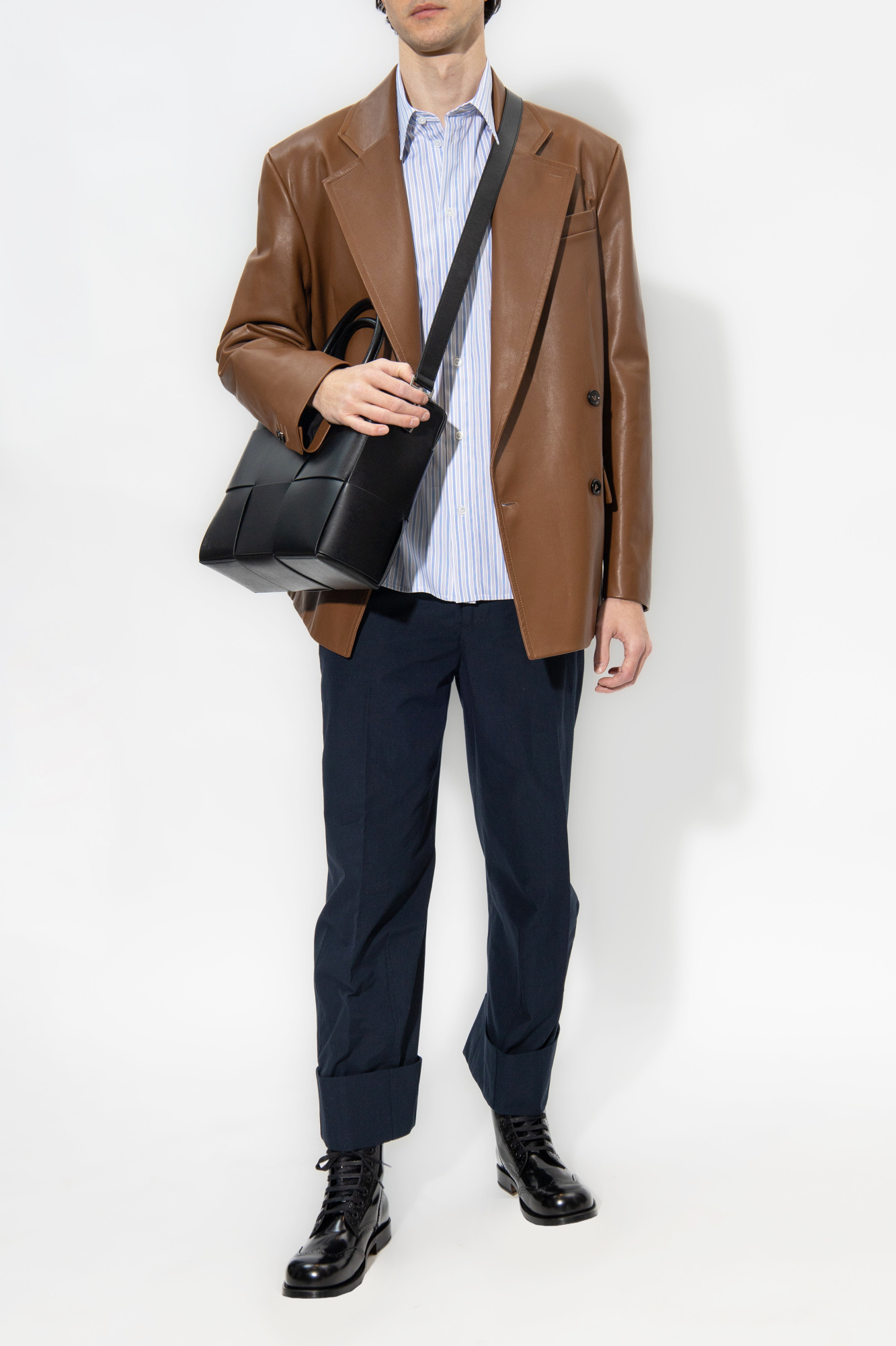 Leste - bottega veneta cotton twill long sleeved shirt